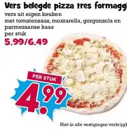 Boon`s Markt Vers belegde pizza tres formaggi aanbieding