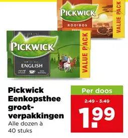 PLUS Pickwick Eenkopsthee groot-verpakkingen aanbieding