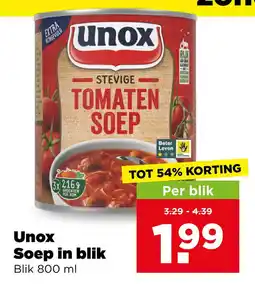 PLUS Unox soep in blik aanbieding