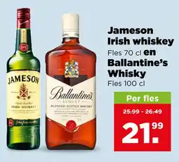 PLUS Jameson Irish whiskey en Ballantine's Whisky aanbieding