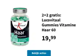 Plein.nl 2+2 gratis: Lucovitaal Gummies Vitamine Haar 60 aanbieding