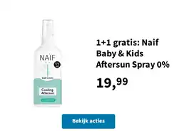 Plein.nl 1+1 gratis: Naif Baby & Kids Aftersun Spray 0% aanbieding