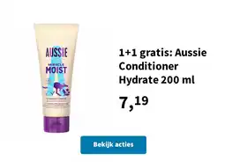 Plein.nl 1+1 gratis: Aussie Conditioner Hydrate 200 ml aanbieding