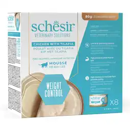 Zooplus 24x80g Kip & Tilapia Schesir Veterinary Solutions Weight Control natvoer voor katten aanbieding