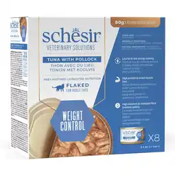 Zooplus 24x80g tonijn & koolvis Schesir Veterinary Solutions Weight Control natvoer voor katten aanbieding