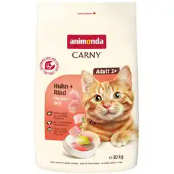 Zooplus 10kg animonda Carny Adult Huhn + Rind Katzenfutter trocken aanbieding