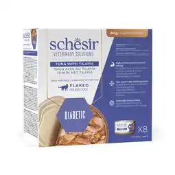 Zooplus 24x 80g Schesir Veterinary Solutions Diabetic tonijn & tilapia nat kattenvoer aanbieding