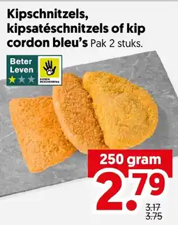Dekamarkt Kipschnitzels, kipsatéschnitzels of kip cordon bleu's aanbieding