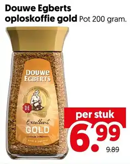 Dekamarkt Douwe Egberts oploskoffie gold aanbieding