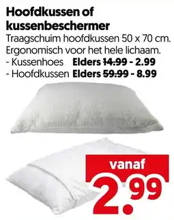 Dekamarkt Hoofdkussen of kussenbeschermer aanbieding