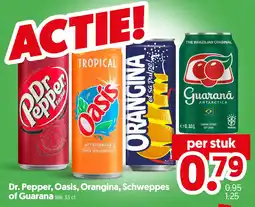 Dekamarkt Dr. Pepper, Oasis, Orangina, Schweppes of Guarana aanbieding