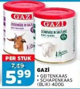 Sahan Supermarkten Gazi geitenkaas schapenkaas (blik) 400g aanbieding