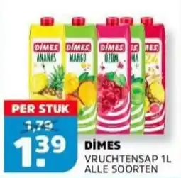Sahan Supermarkten dimes vruchtensap 1l aanbieding