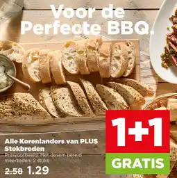 PLUS Alle Korenlanders van PLUS Stokbroden aanbieding