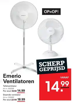 Sligro Emerio Ventilatoren aanbieding