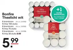 Sligro Bonfire Theelicht wit aanbieding