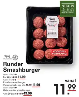 Sligro Kaldenberg Runder Smashburger aanbieding