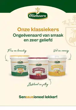Sligro Oliehoorn Fritessaus, Currysaus, Mayonaise aanbieding