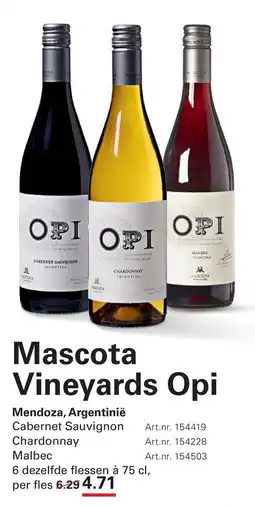 Sligro Mascota Vineyards Opi aanbieding