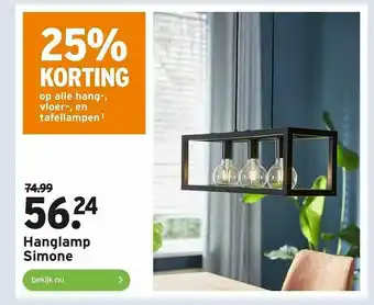 GAMMA Hanglamp Simone 25% Korting aanbieding