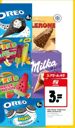 Jumbo Alle Pirulo, Toblerone, Milka of Oreo ijs aanbieding