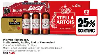 Pils van Hertog Jan, Stella Artois, Jupiler, Bud of Dommelsch