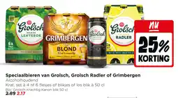 Jumbo Speciaalbieren van Grolsch, Grolsch Radler of Grimbergen aanbieding