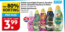 Hoogvliet Robijn wasmiddel tropical, paradise secret, beautiful mystery of kokos aanbieding