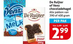 Hoogvliet De Ruijter of Venz chocoladehagel aanbieding