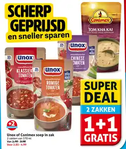 Hoogvliet Unox of Conimex soep in zak aanbieding