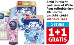 Hoogvliet Ambi Pur lucht- verfrisser of Witte Reus toiletblokken aanbieding