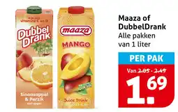 Hoogvliet Maaza of DubbelDrank aanbieding