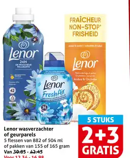 Hoogvliet Lenor wasverzachter of geurparels aanbieding