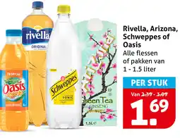 Hoogvliet Rivella, Arizona, Schweppes of Oasis aanbieding