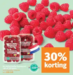 Albert Heijn AH Nederlandse frambozen aanbieding