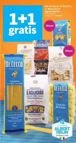 Albert Heijn Alle De Cecco, Di Martino, La Molisana en Liguori pasta's aanbieding