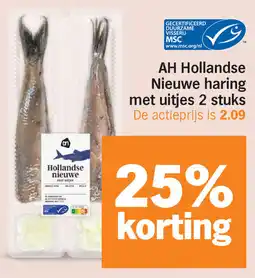 Albert Heijn AH Hollandse Nieuwe haring met uitjes 2 stuks aanbieding