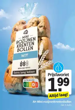 Albert Heijn AH Mini-rozijnenkrentenbollen aanbieding