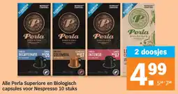 Albert Heijn Alle Perla Superiore en Biologisch capsules voor Nespresso aanbieding