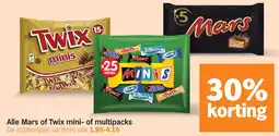 Albert Heijn Alle Mars of Twix mini- of multipacks aanbieding