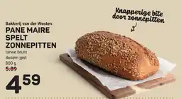 Ekoplaza Bakkerij van der Westen PANE MAIRE SPELT ZONNEPITTEN aanbieding
