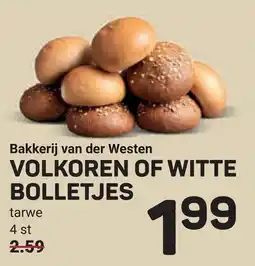 Ekoplaza Bakkerij van der Westen VOLKOREN OF WITTE BOLLETJES aanbieding