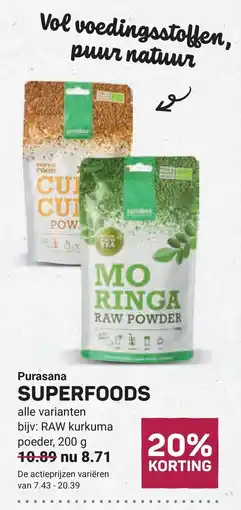 Ekoplaza Purasana SUPERFOODS aanbieding