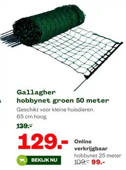 Welkoop Gallagher hobbynet groen aanbieding