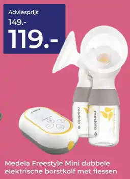 Prenatal Medela Freestyle Mini dubbele elektrische borstkolf met flessen aanbieding