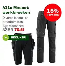 Welkoop Mascot werkbroeken aanbieding