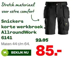 Welkoop Snickers korte werkbroek allroundwork 6141 aanbieding