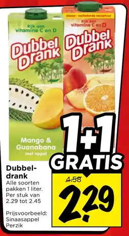 Vomar Voordeelmarkt Dubbel-drank aanbieding