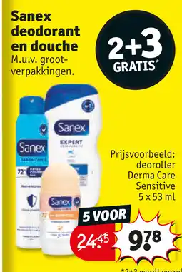 Kruidvat Sanex deodorant en douche aanbieding