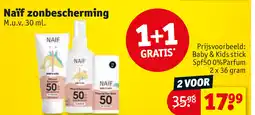 Kruidvat Naïf zonbescherming aanbieding